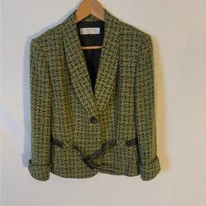 Tahari Olive Tweed Women's Blazer